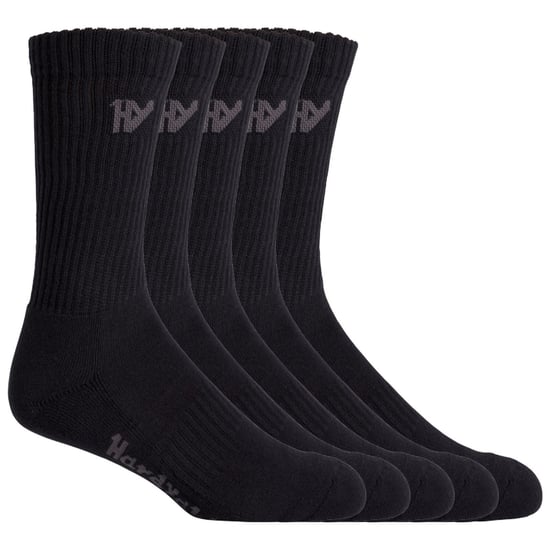 Hard Yakka Crew Katoenen Unisex Volwassenen Zwarte Werksokken - Image 1