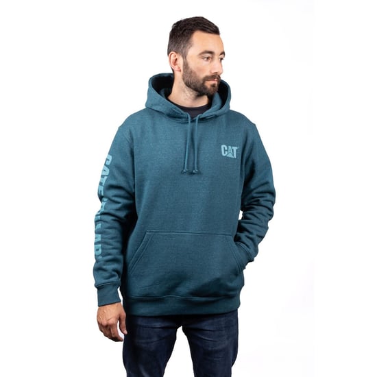Caterpillar Merkenbanner Katoenen Mannen Blauw Hoodie Sweatshirt - Image 1