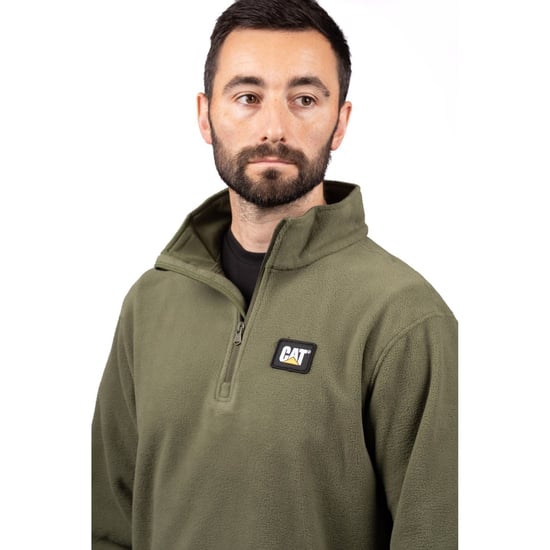 Caterpillar Cat Microfleece Half Rits Polyester Heren Groen Sweatshirt - Image 5
