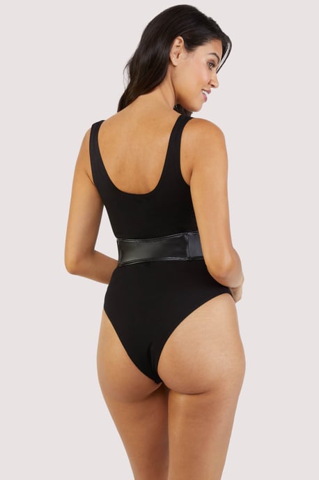 Wolf & Whistle Melody Jersey Body With PU Panel - Image 2