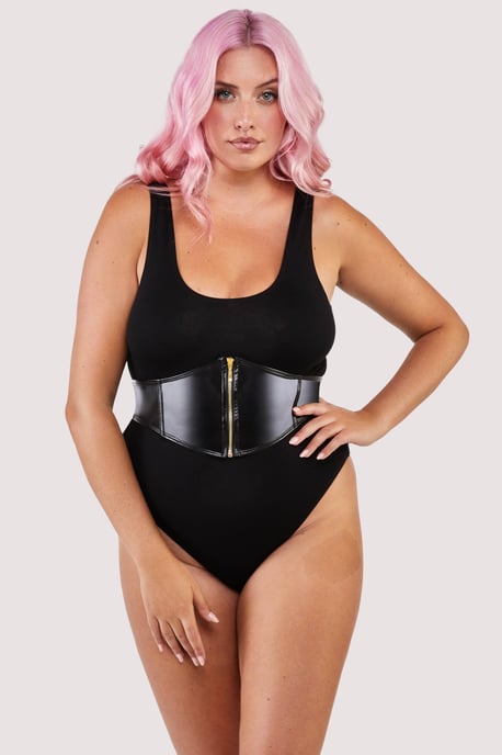 Wolf & Whistle Melody Jersey Body With PU Panel - Image 4