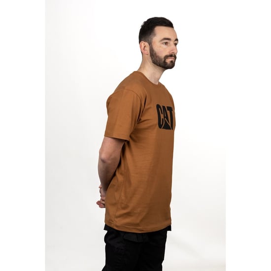 Caterpillar Merkenlogo Katoenen Heren Bronze T-Shirt - Image 3