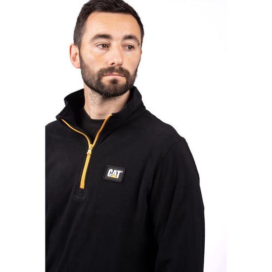 Caterpillar Cat Microfleece Kwart Rits Polyester Heren Zwarte Sweatshirt - Image 6