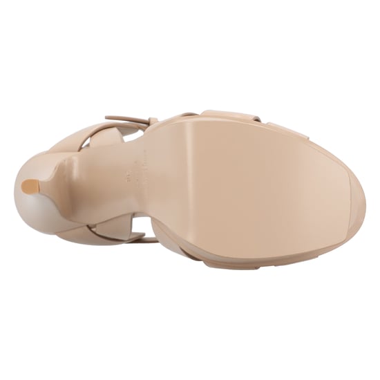 Saint Laurent Tribute Platform Sandalen In Glad Leer Beige - Image 4