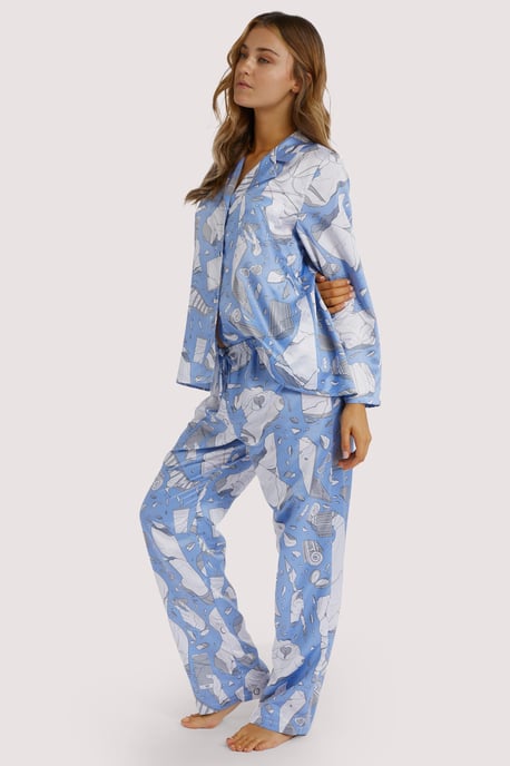 Playful Promises Logan Spector Statues Drop Hem Long Sleeve Pj Top - Image 2