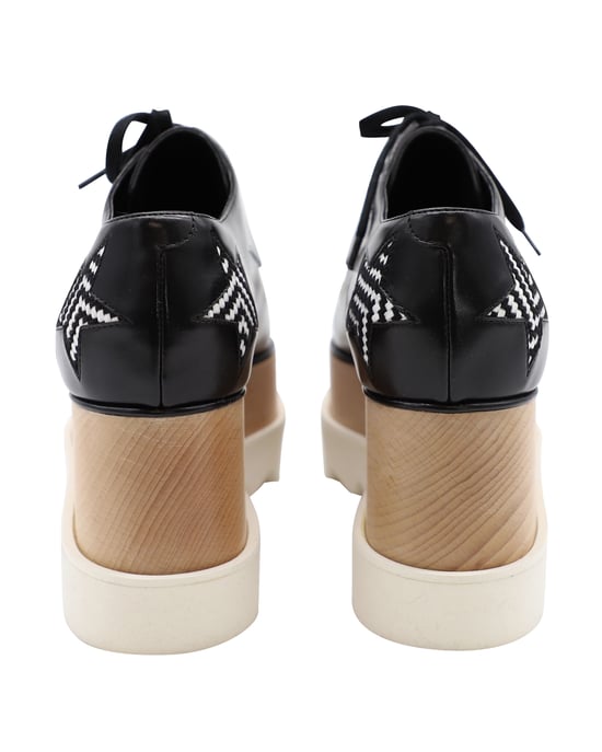 Stella McCartney Elyse Star Platform Lace Up Derby in Black Leather - Image 4