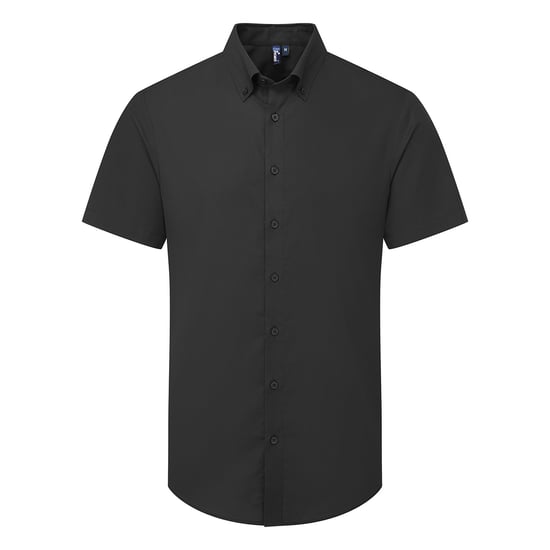 Premier Heren Supreme Oxford overhemd met korte mouwen (Zwart) - Image 1