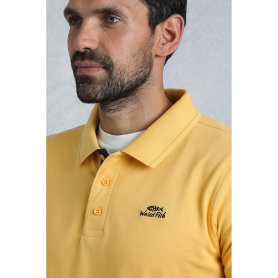 Weird Fish Heren Miles Pique Organic Poloshirt (Citroen) - Image 5