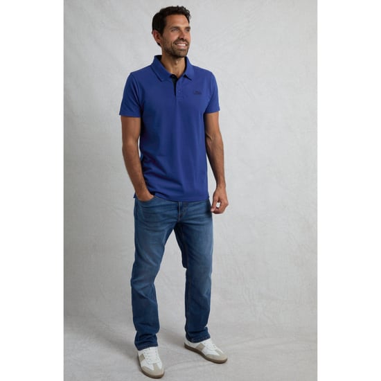 Weird Fish Heren Miles Pique Organic Poloshirt (Kobaltblauw) - Image 5