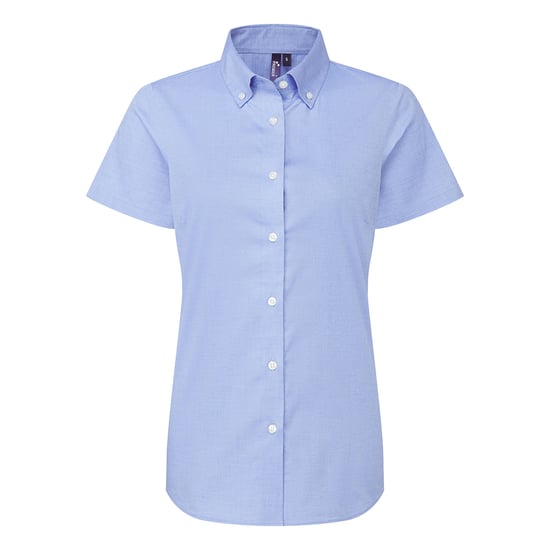 Premier Dames/Dames Supreme Oxford Formeel Overhemd Met Korte Mouwen (Oxford Blauw) - Image 1
