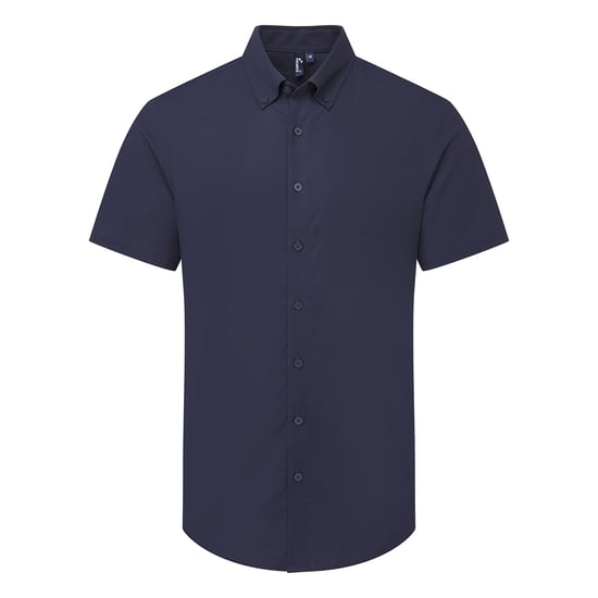 Premier Heren Supreme Oxford overhemd met korte mouwen (Marine) - Image 1