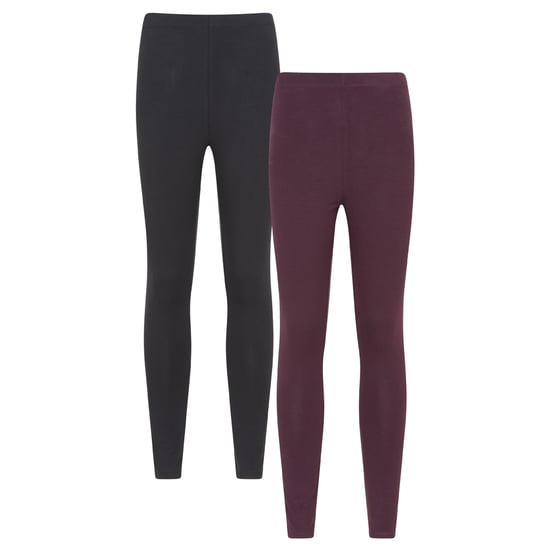 Mountain Warehouse Dames Katoenmix Middelgewicht Leggings (Verpakking van 2) (Bessen) - Image 1