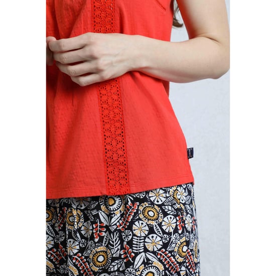 Weird Fish Dames/Dames Chelle Organic Cotton Square Neck Vest Top (Tango rood) - Image 5