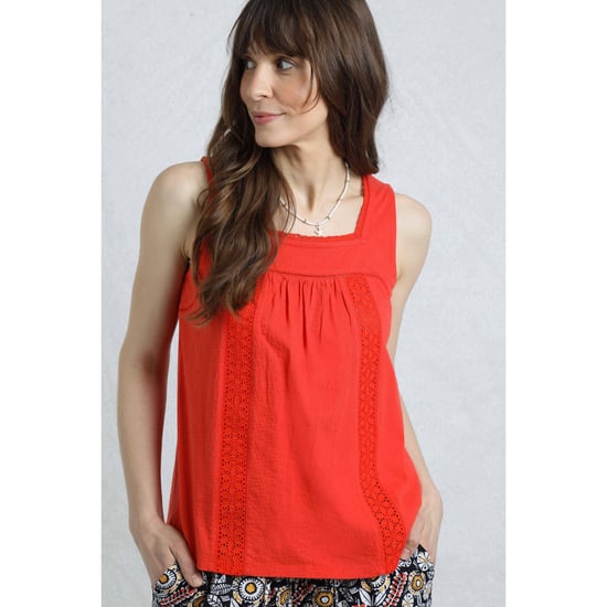 Weird Fish Dames/Dames Chelle Organic Cotton Square Neck Vest Top (Tango rood) - Image 6
