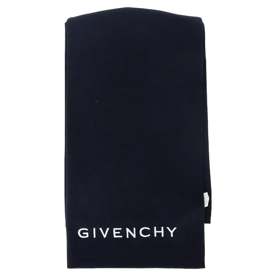 Givenchy Logo Sjaal in Navy Blauw Wol - Image 1