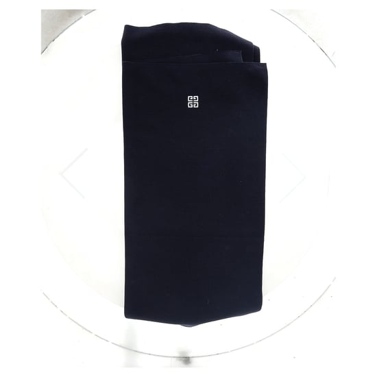 Givenchy Logo Sjaal in Navy Blauw Wol - Image 5