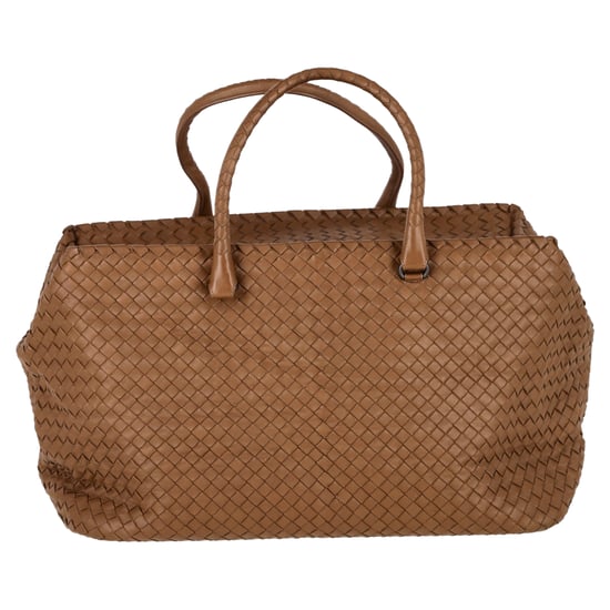 Bottega Veneta Intrecciato Brick Schoudertas in Bruin Leer - Image 1