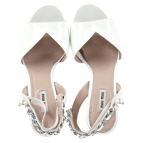 Miu Miu Platform Enkellaarsjes met Enkelriempje in Wit Patentleer - Image 3