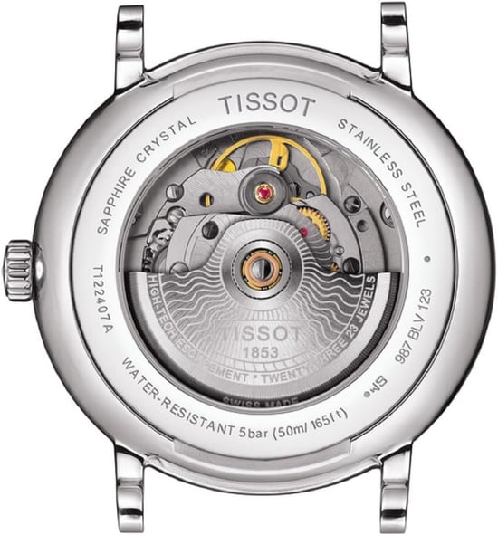 Tissot Carson Premium Powermatic 80 Heren Horloge Zilverkleurig T1224071105100 - Image 3