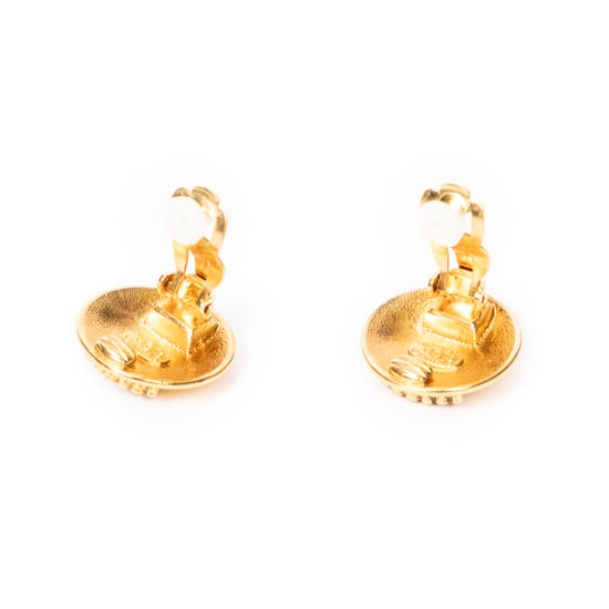 CC Crown Round Clip On Earrings  Oorbellen - Image 3