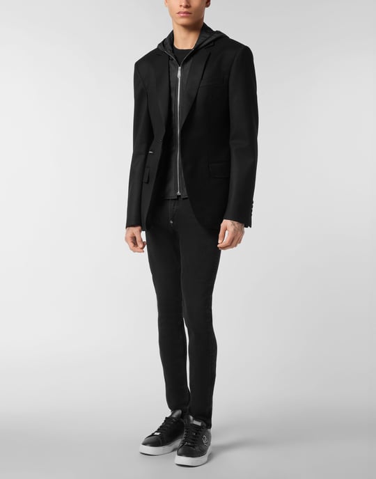 Waterafstotende wollen blazer met capuchon - Image 5