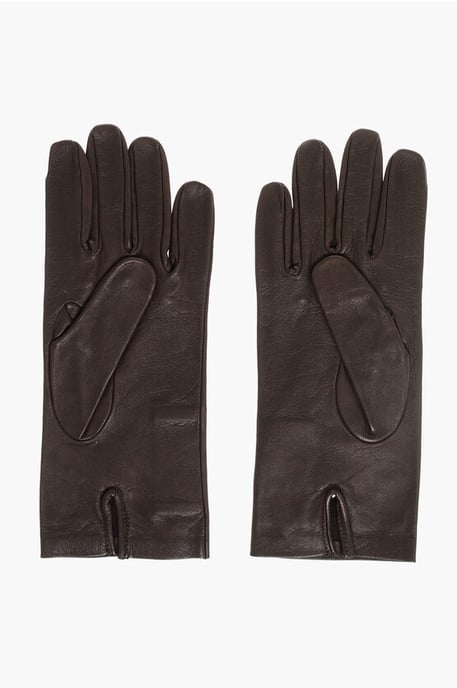 Zachte leren handschoenen in bruin - Image 3