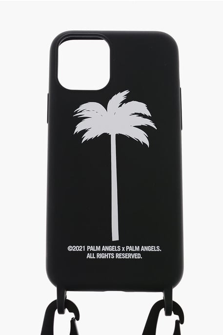 Palmboom bedrukte 11Pro nek iPhone-hoes in zwart - Image 1