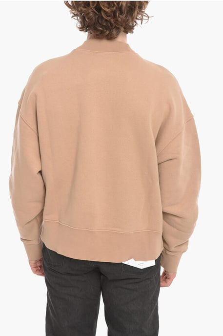 PXP PALM geborsteld katoenen sweatshirt met ronde hals in beige - Image 2