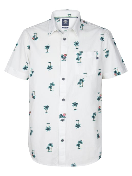 Petrol Industries - Heren All-over Print Overhemd Coralshore - Wit - Image 1