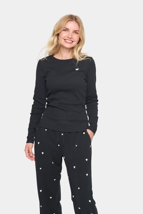 Blouse met lange mouwen Fitted black - Image 2