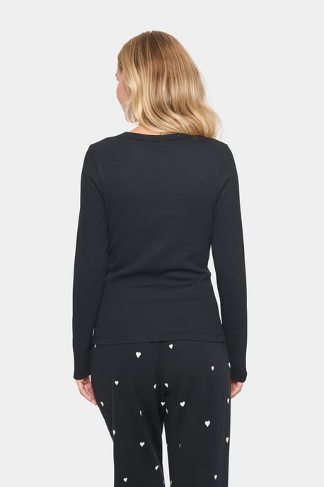 Blouse met lange mouwen Fitted black - Image 3