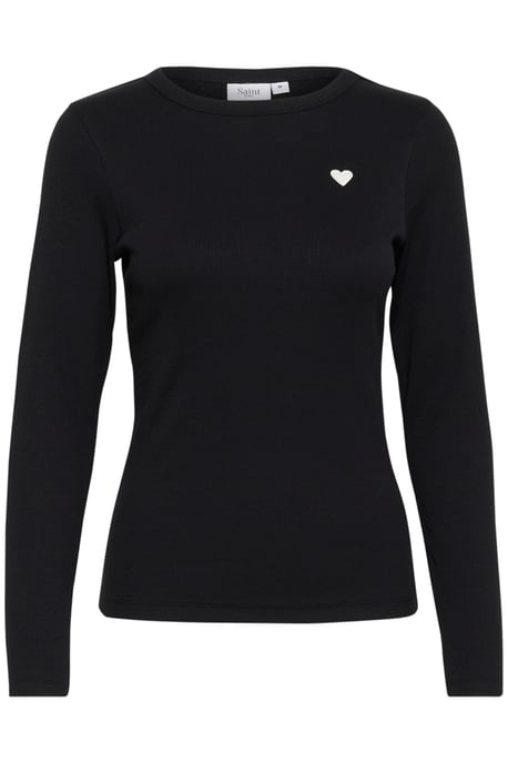 Blouse met lange mouwen Fitted black - Image 4