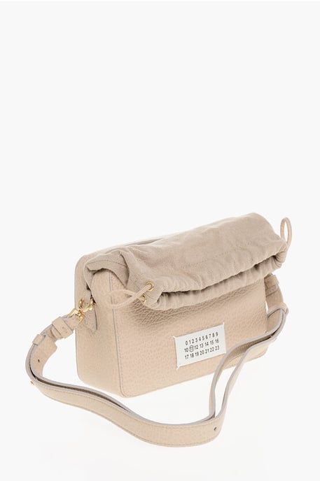 MM11 Gestructureerde leren 5A crossbodytas met canvasdetail in roze - Image 3