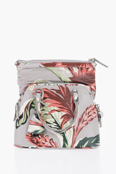 Schoudertas met bloemenprint in groen - Image 3