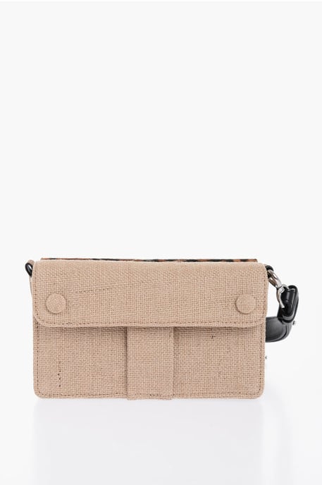 Tweekleurige crossbodytas met dierendetail in beige - Image 3