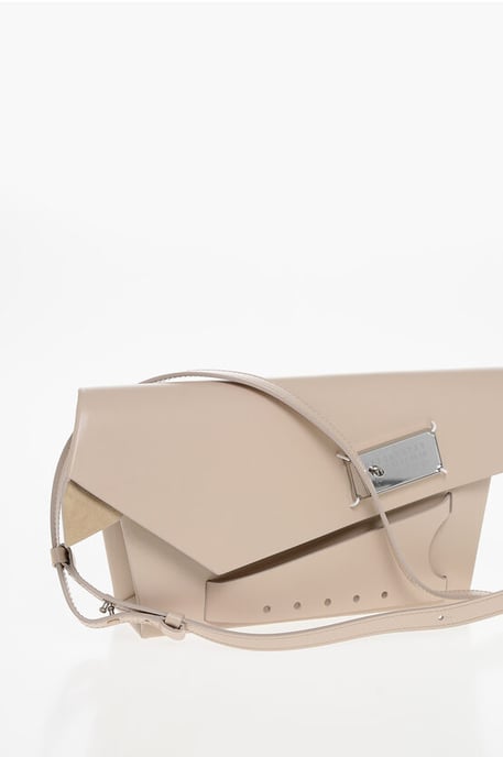 MM11 Saffiano leren SNATCHED clutch met clipsluiting in roze - Image 3