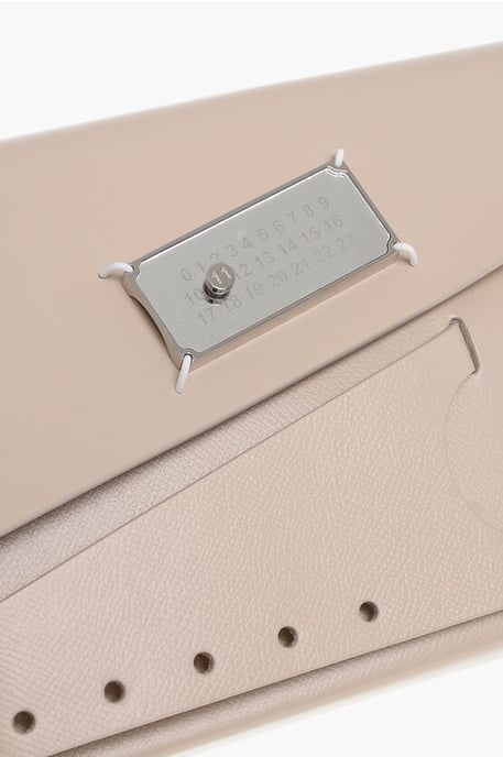 MM11 Saffiano leren SNATCHED clutch met clipsluiting in roze - Image 4