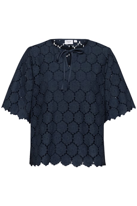 Blouse met korte mouwen Loose fit black - Image 4