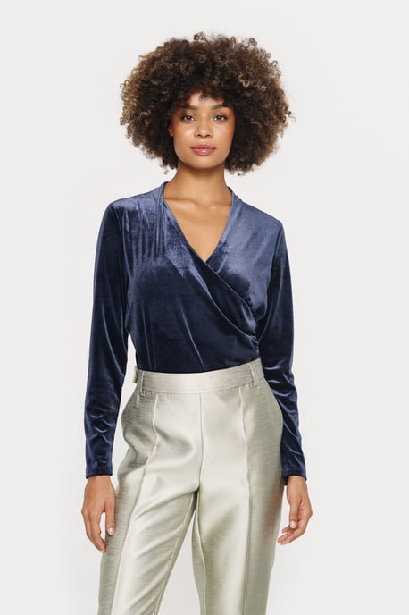 Blouse met lange mouwen Fitted blue - Image 2