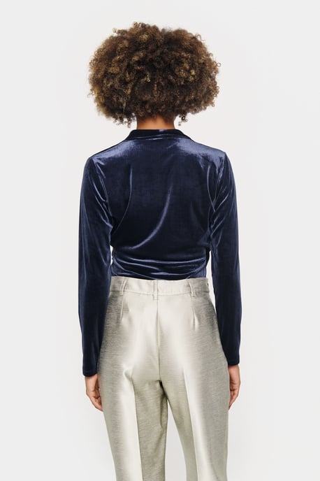 Blouse met lange mouwen Fitted blue - Image 3