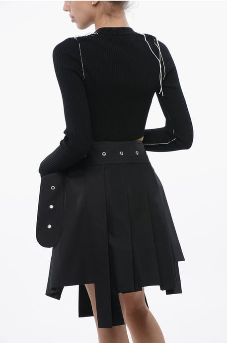 Cropped Cardigan met contrasterende naden in zwart - Image 4