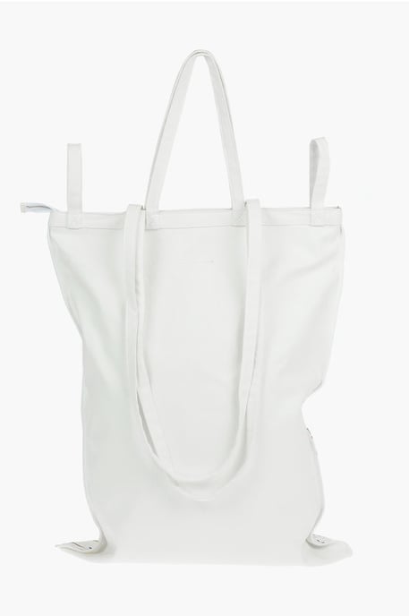 MM6 Canvas Maxi Tote Bag met PAINT-SPLATTER Print en Logo in Wit - Image 2