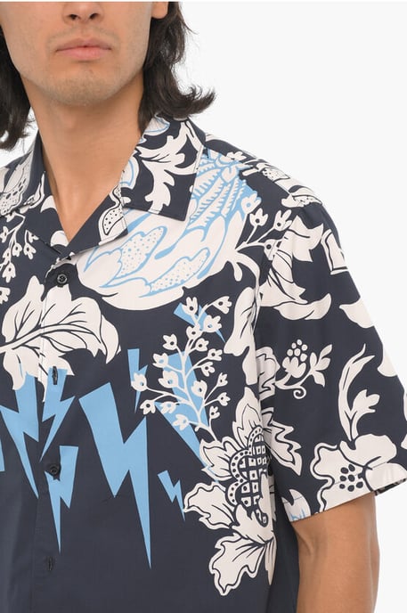 Kort mouwloos HAWAIIAN BOLTS-overhemd in blauw - Image 3