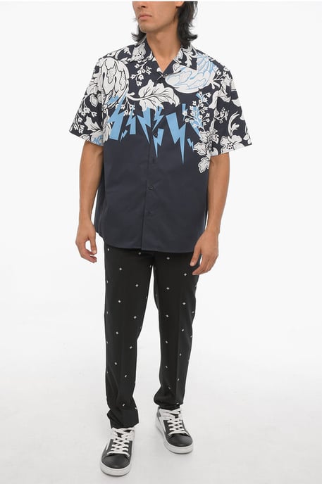 Kort mouwloos HAWAIIAN BOLTS-overhemd in blauw - Image 4