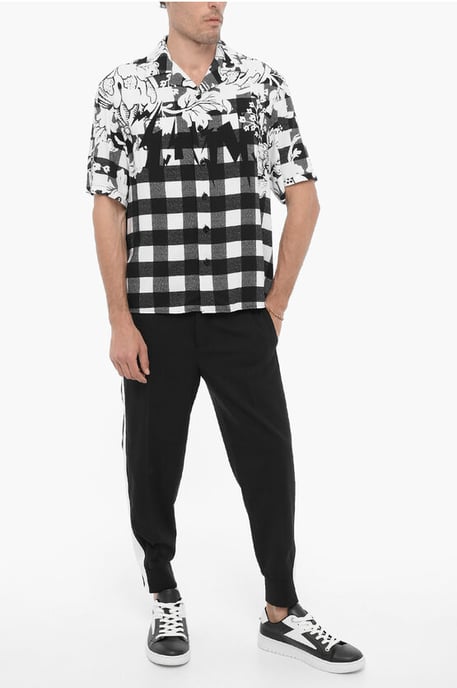 Dubbel geruit boxy fit overhemd in zwart en wit - Image 4