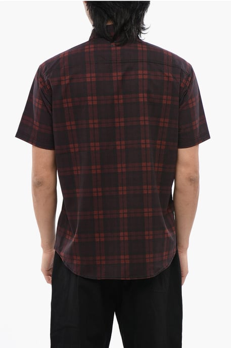 Geruit MESH-overhemd met korte mouwen in rood - Image 2