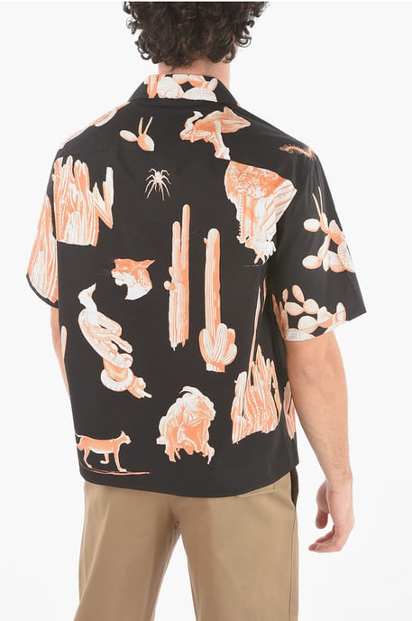Kort mouwen BURNING MAN Camp Collar Shirt in Zwart - Image 2