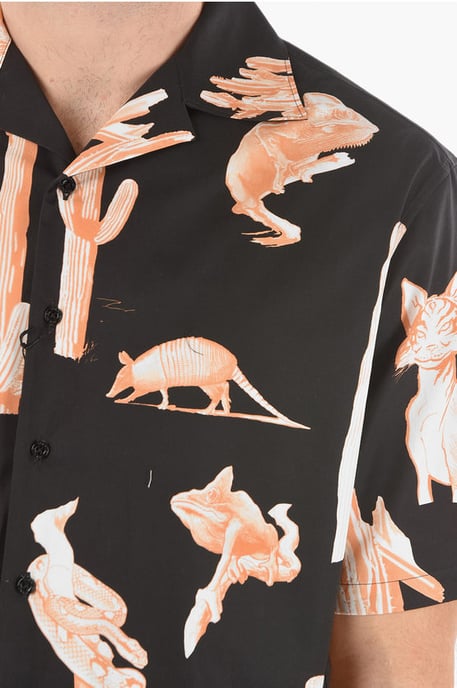 Kort mouwen BURNING MAN Camp Collar Shirt in Zwart - Image 3