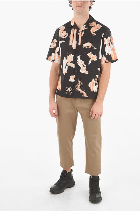 Kort mouwen BURNING MAN Camp Collar Shirt in Zwart - Image 4