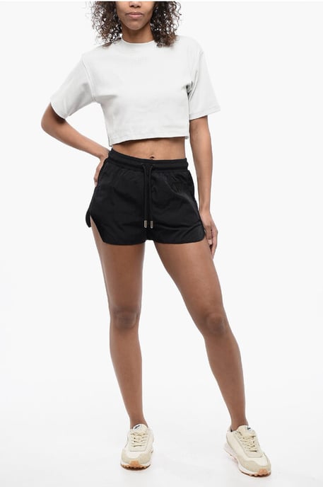 Nylon CRISPY Shorts met Mesh Zijband in Zwart - Image 4